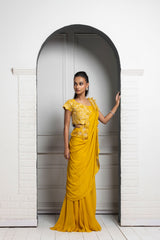 Yellow Blossom Drape Pant Set