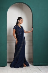 Midnight Elegance Embellished Saree