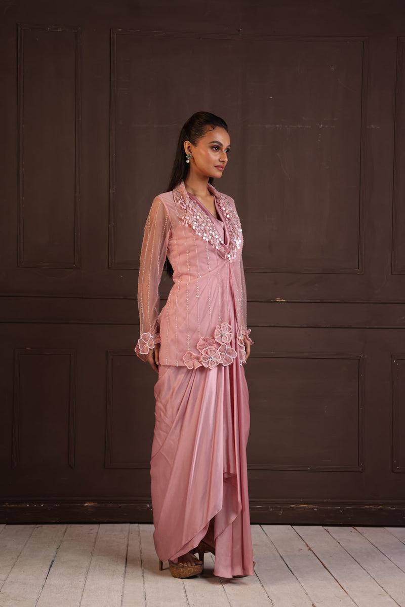 Blush Harmony Draped Ensemble