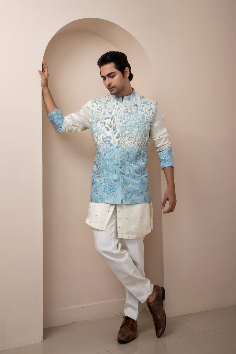 Arctic Pearl Nehru and Kurta Set