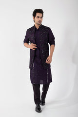 Dark raven nehru and kurta set