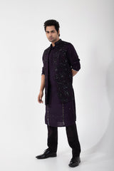 Dark raven nehru and kurta set