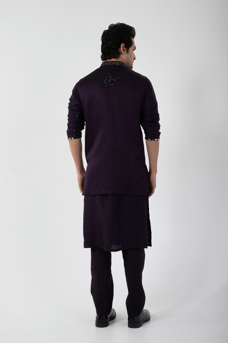 Dark raven nehru and kurta set