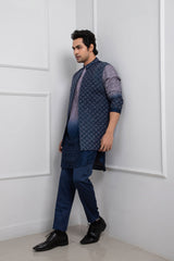 Azure Frost Nehru and Kurta Set