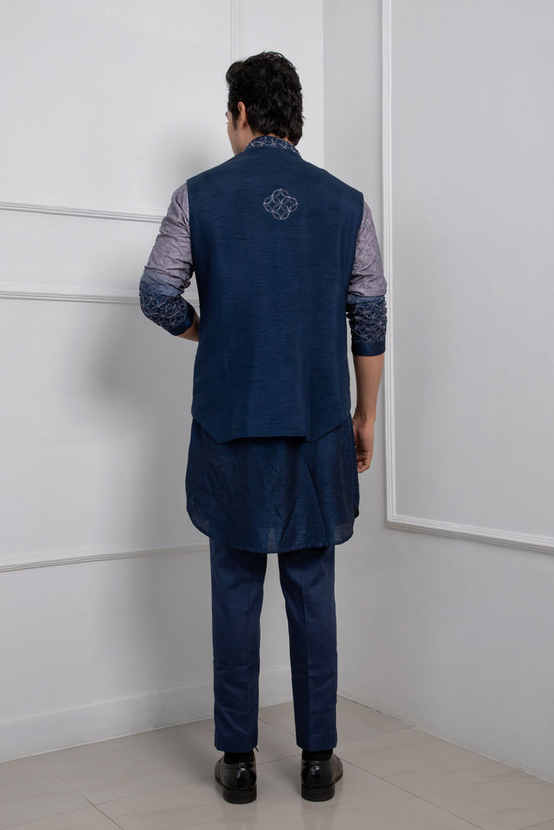 Azure Frost Nehru and Kurta Set