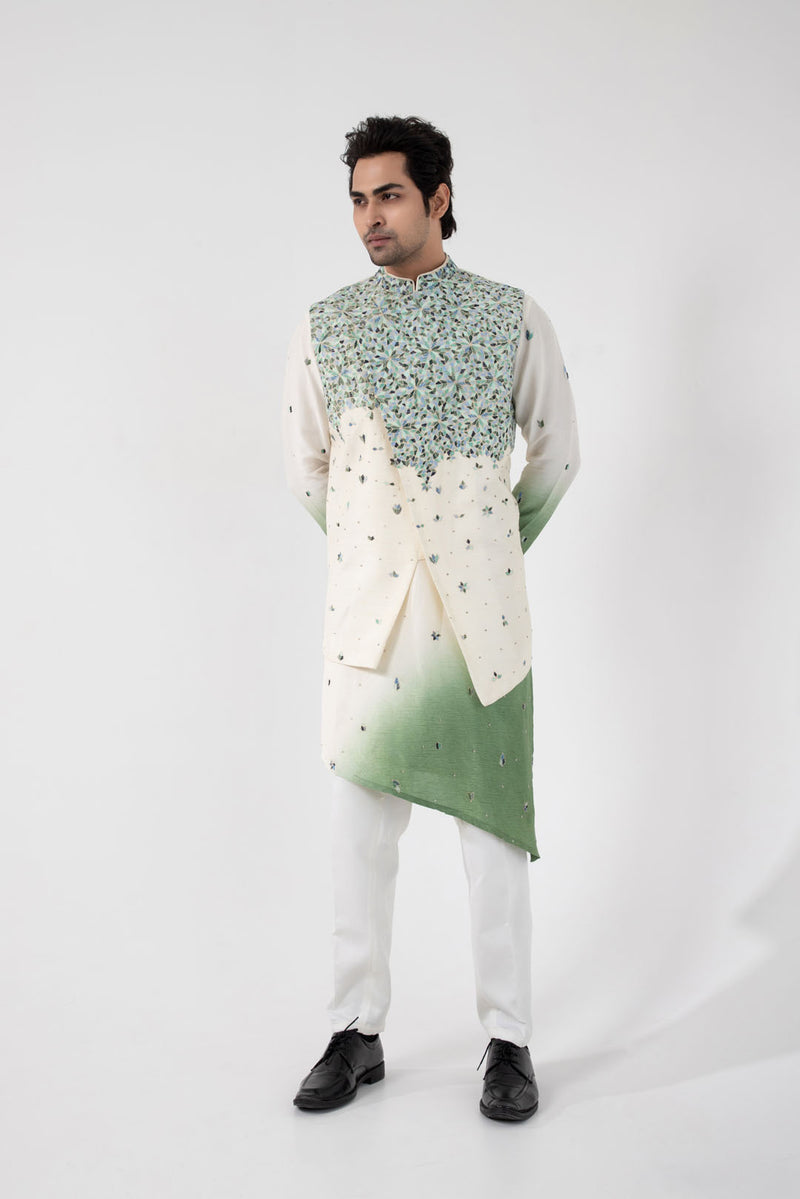 Seafoam Nehru and Kurta Set