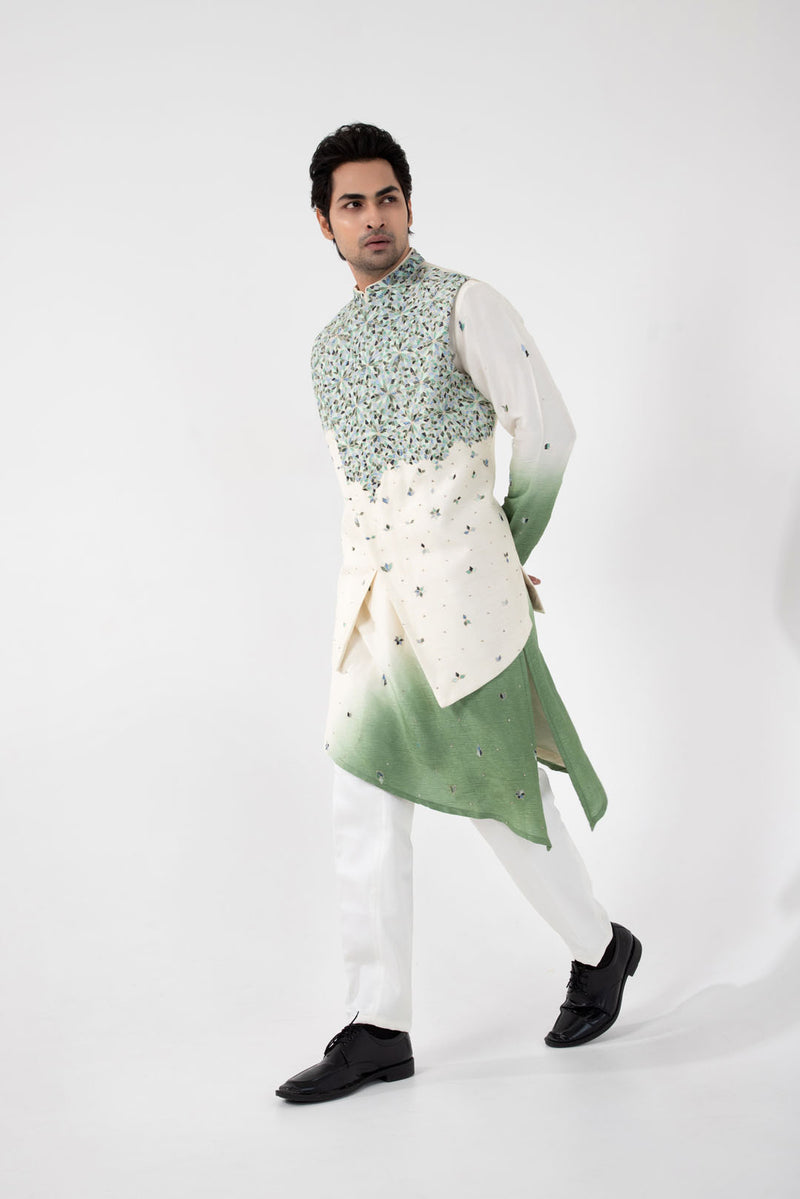 Seafoam Nehru and Kurta Set