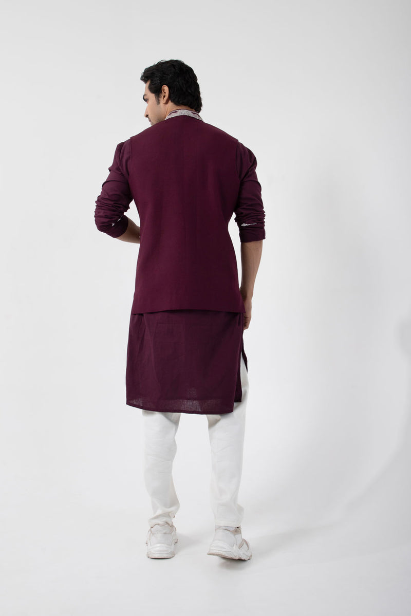 Merlot Bliss Nehru and Kurta Set