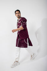 Merlot Bliss Nehru and Kurta Set