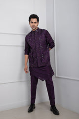 Purple Onyx Nehru and Kurta Set