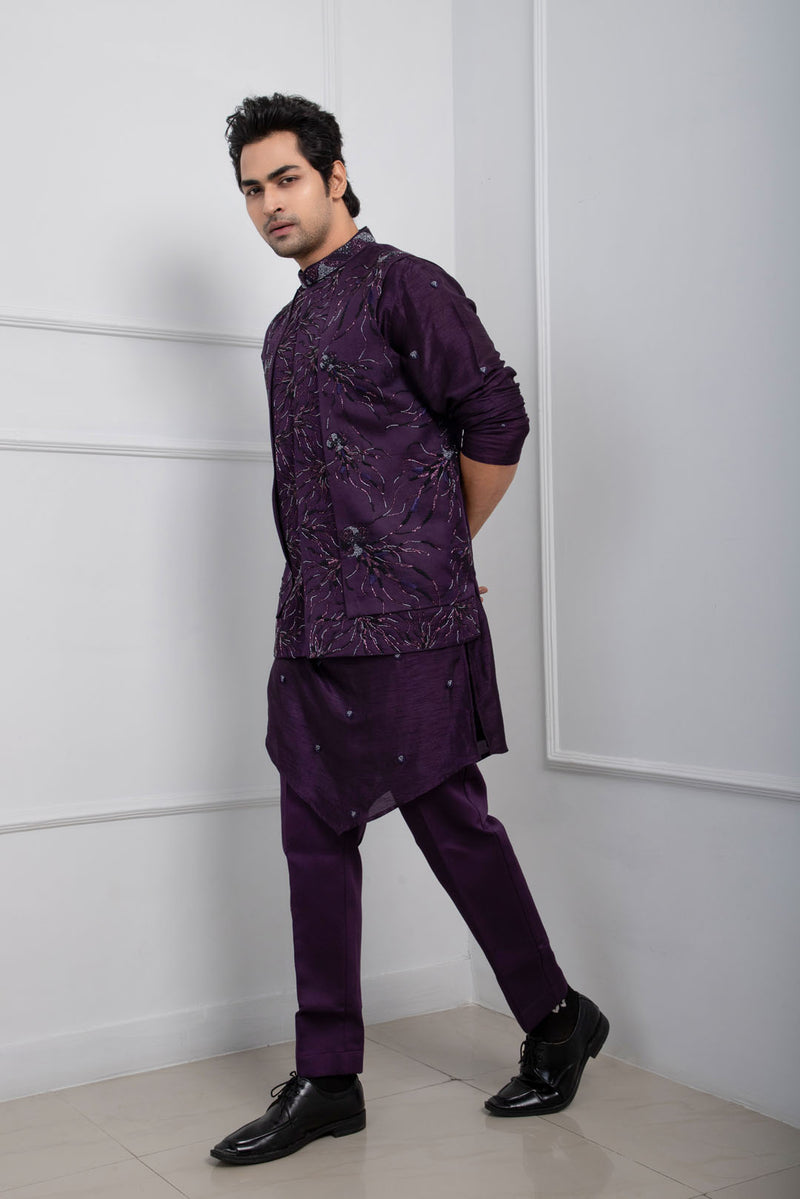 Purple Onyx Nehru and Kurta Set