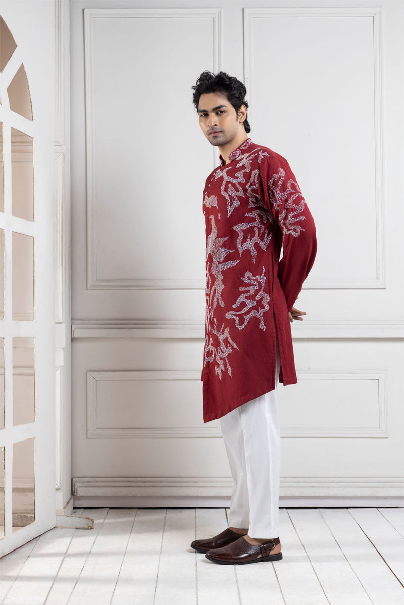 Scarlet Vine Embroidered Kurta