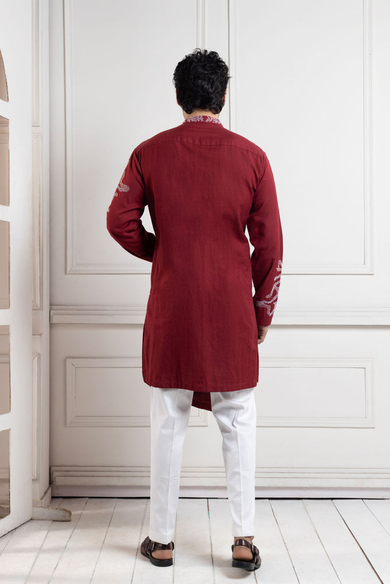 Scarlet Vine Embroidered Kurta