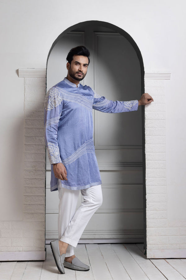 Azure Bloom Embroidered Kurta