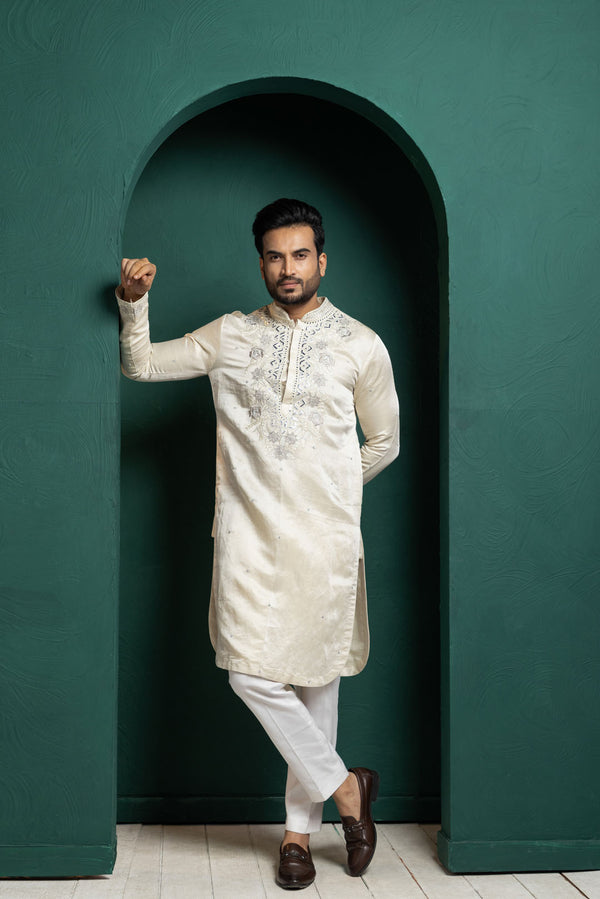 Ivory Grace Embroidered Kurta