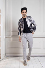 Monochrome Mirage Bomber Jacket