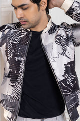 Monochrome Mirage Bomber Jacket