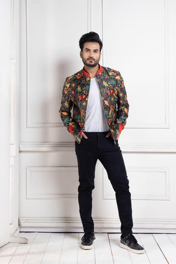 Botanical Vibe Bomber Jacket