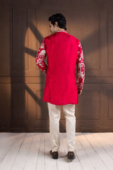 Crimson Palm Grove Embroidered kurta