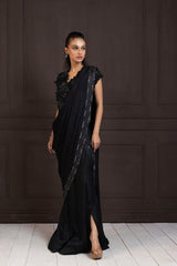 Twilight Elegance Embellished Saree Gown