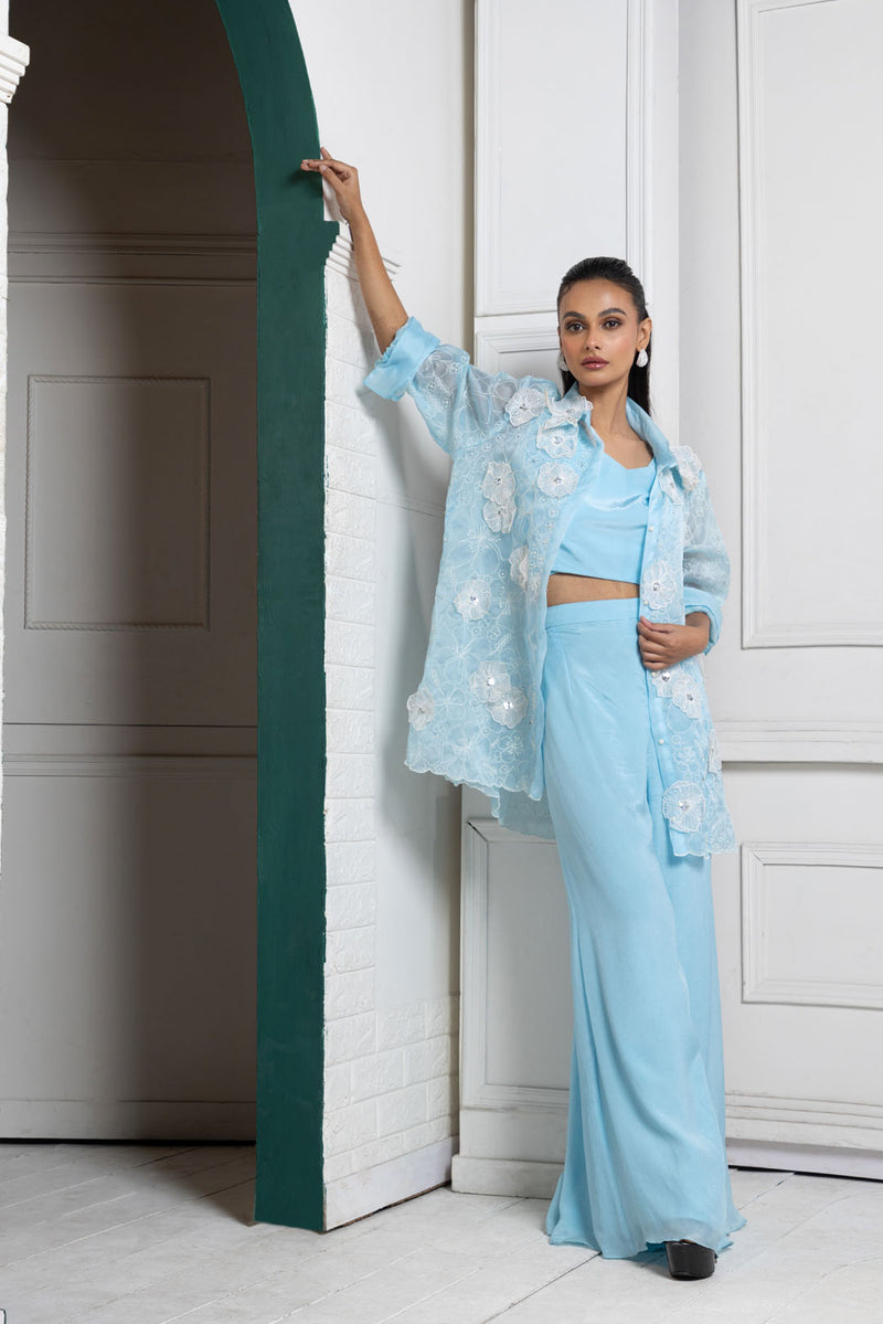 Sky Breeze Embroidered Co-Ord Set