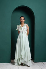 Mint Blossom Layered Gown