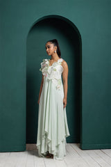 Mint Blossom Layered Gown