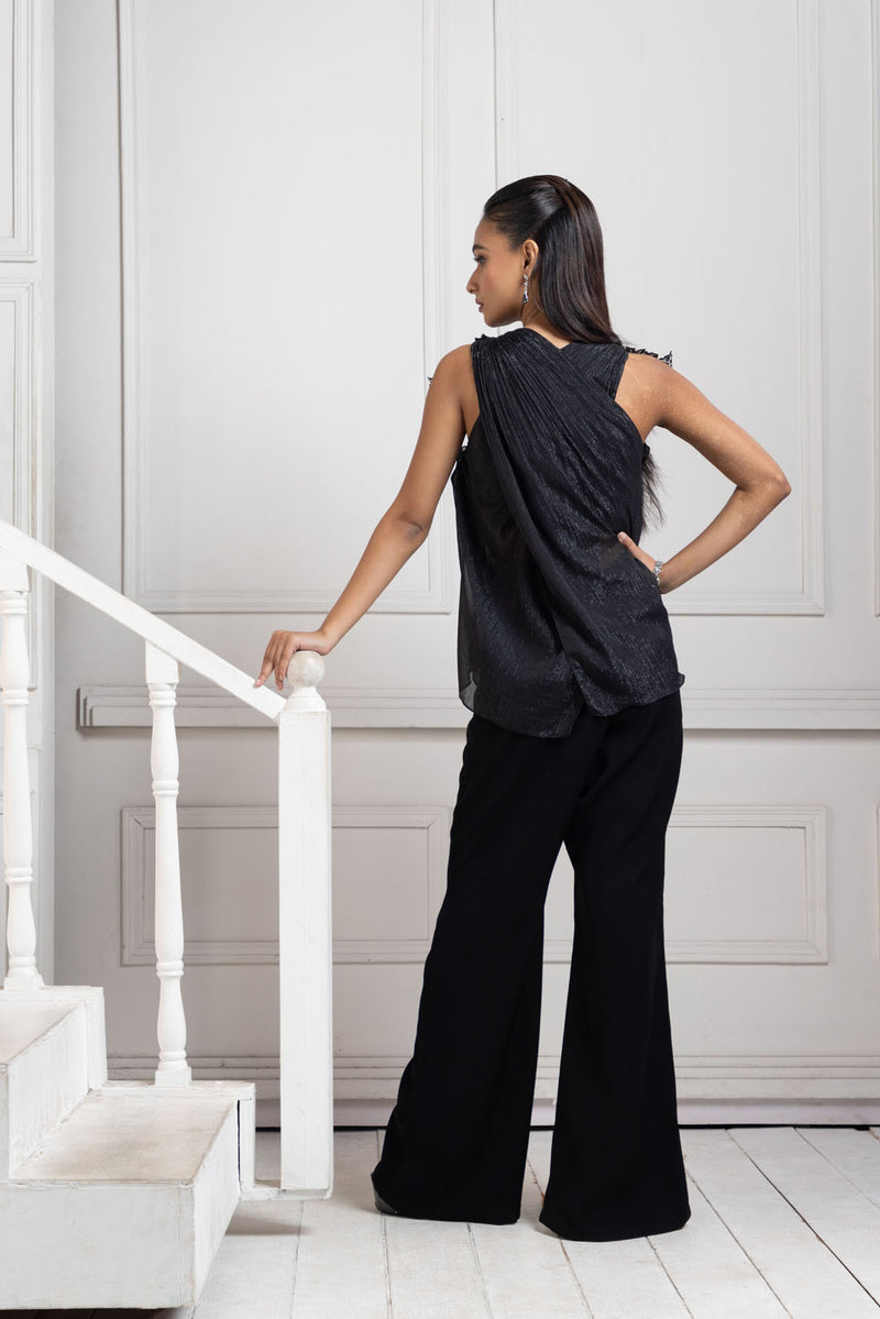 Noir Ombre Wrap Jumpsuit