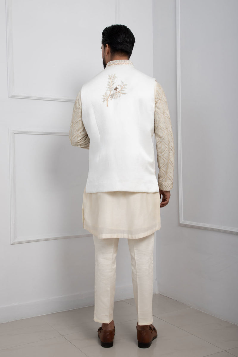 Gilded Ivory Nehru and Kurta Set