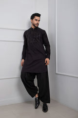 Black Gleam Kurta Patiala Set