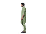 Pistachio Green Cowl Kurta with Full Embroidered Pistachio Green Waist Coat set