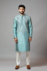 Silver Gota Patti Embroidered Kurta And Pant Pajama Set